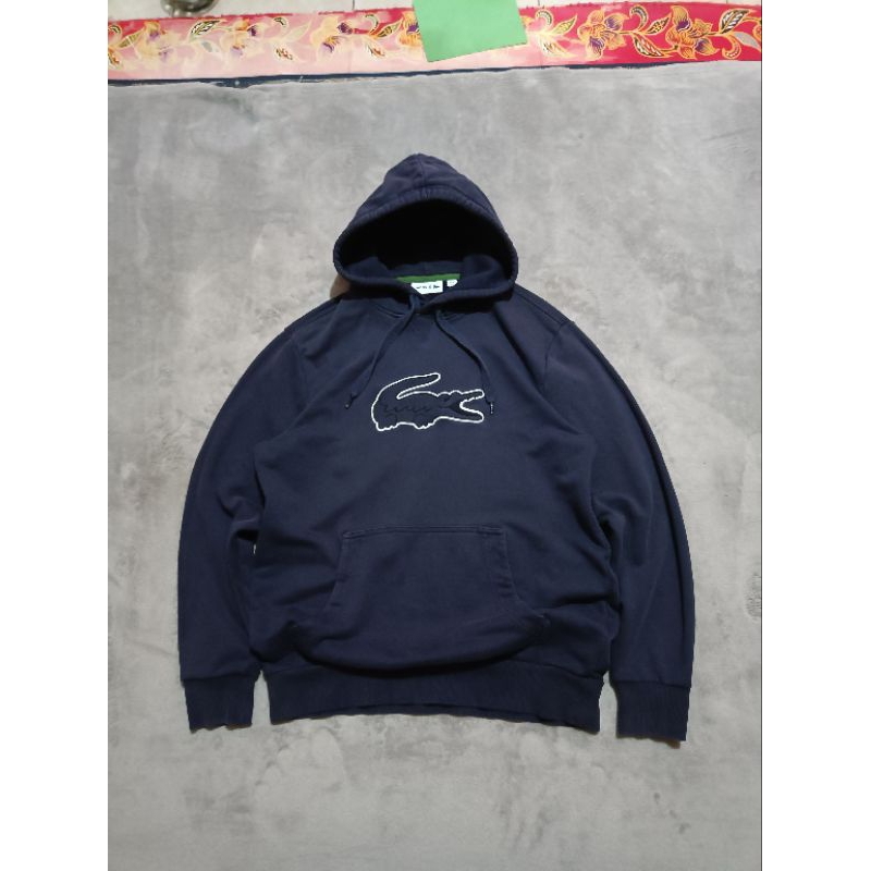 HOODIE LACOSTE BIG LOGO NAVY ON NAVY SECOND