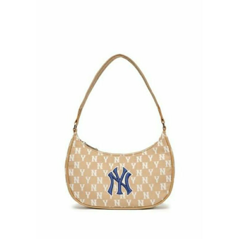 NY YANKEES MONOGRAM HOBO BAG BEIGE