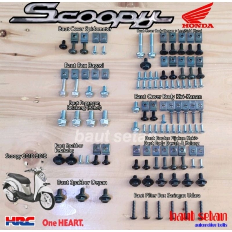 Baut fullset body honda scoopy karbu 2010 - 2013 original