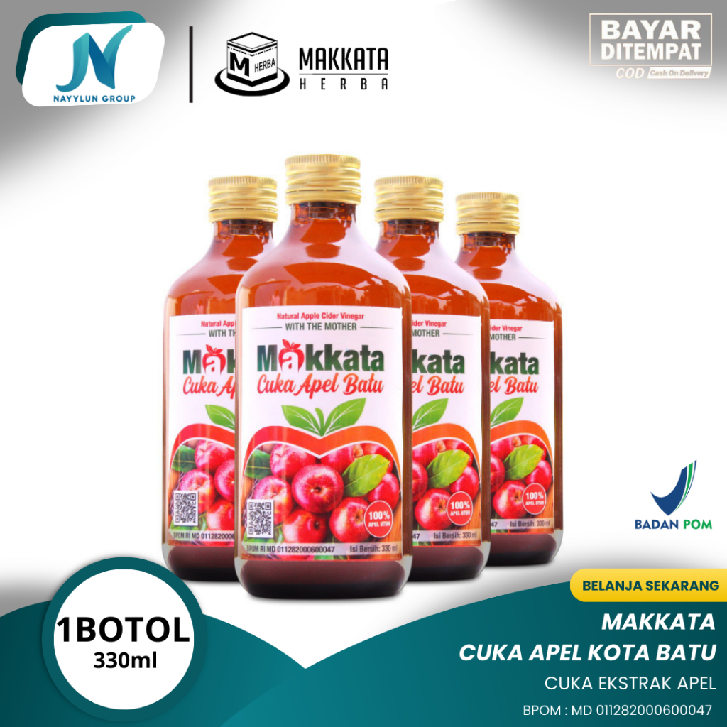 Cuka Apel Makkata - Cuka Apel Batu Makkata - (330ml)