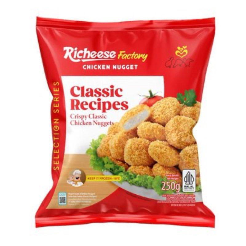

Richeese Factory Chicken Nugget Crispy Classic Recipes 250gr | Naget Ayam Krispi