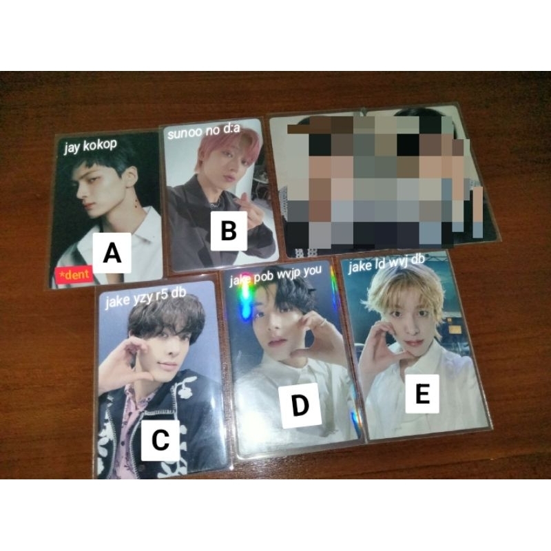 PC PHOTOCARD ENHYPEN JAY JAKE SUNOO DB D:A YOU YZY R5 WV WVJ WVJP POB LD