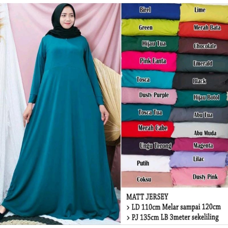 gamis polos Jersey jumbo premium/gamis polos Jersey busui/gamis Jersey resleting depan