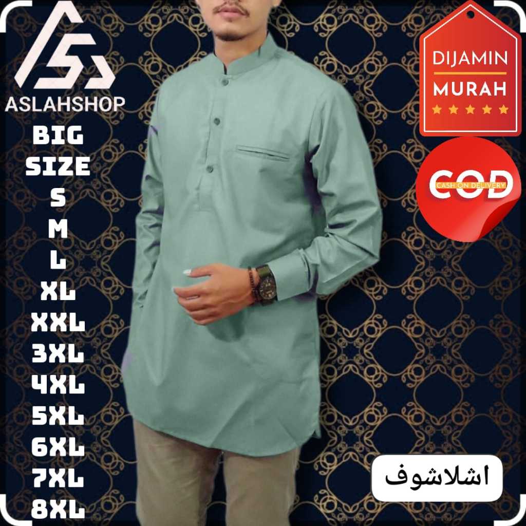 pakaian muslim pria lengan panjang/baju Koko muslim cowok/baju muslim pria lengan panjang/baju Koko 