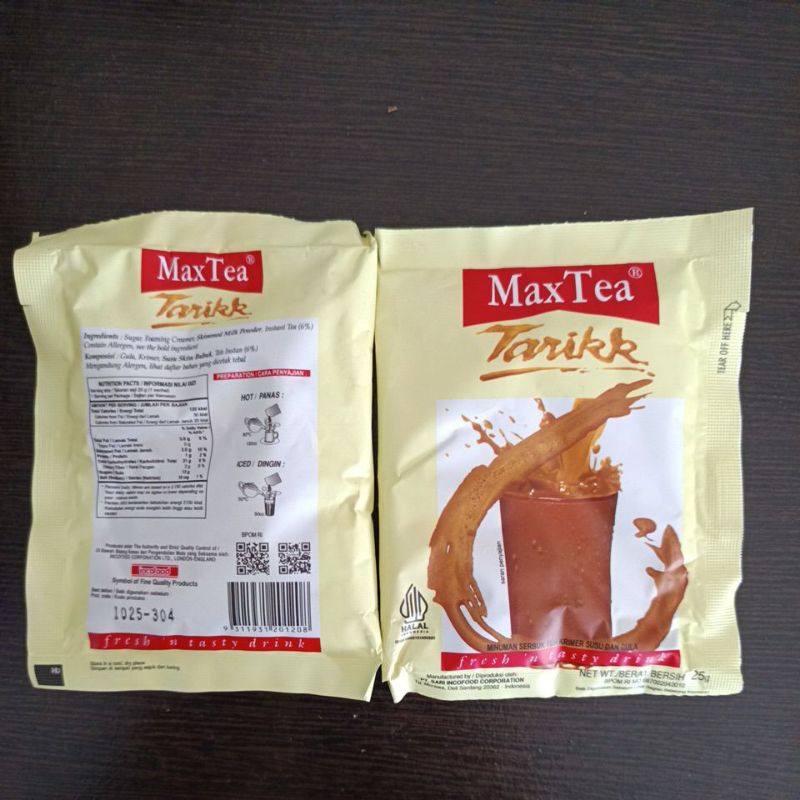 

MAX TEA Tarikk TEH TARIK 25gr dijual per 2 sachet