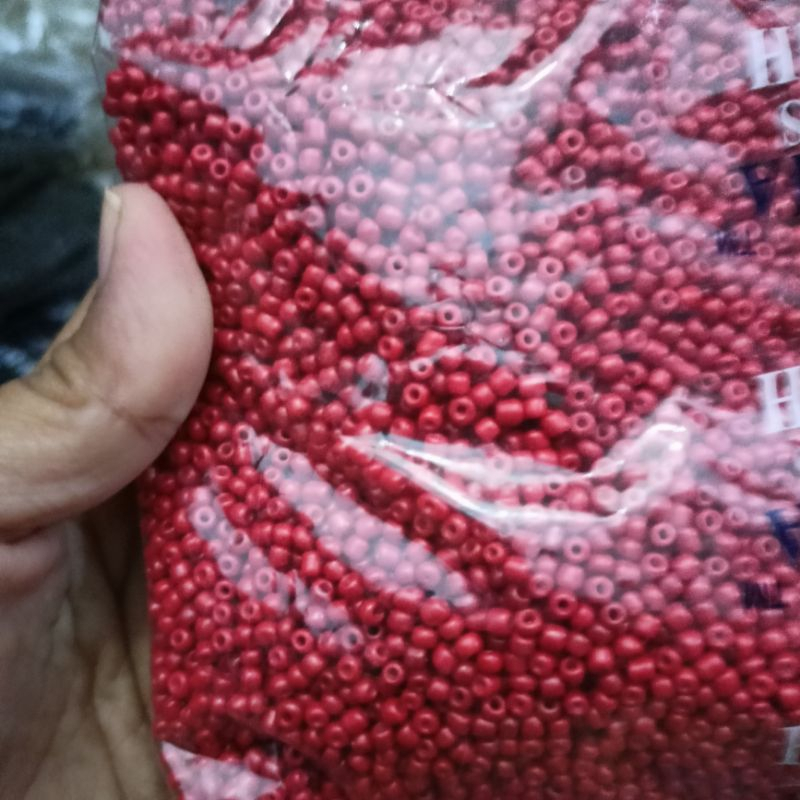 PASIR 8/0 MERAH DOP MANIK PAYET KERAJINAN TANGAN DIY MOTE PASIR 100 GRAM / MANIK PASIR 8/0 DOFF