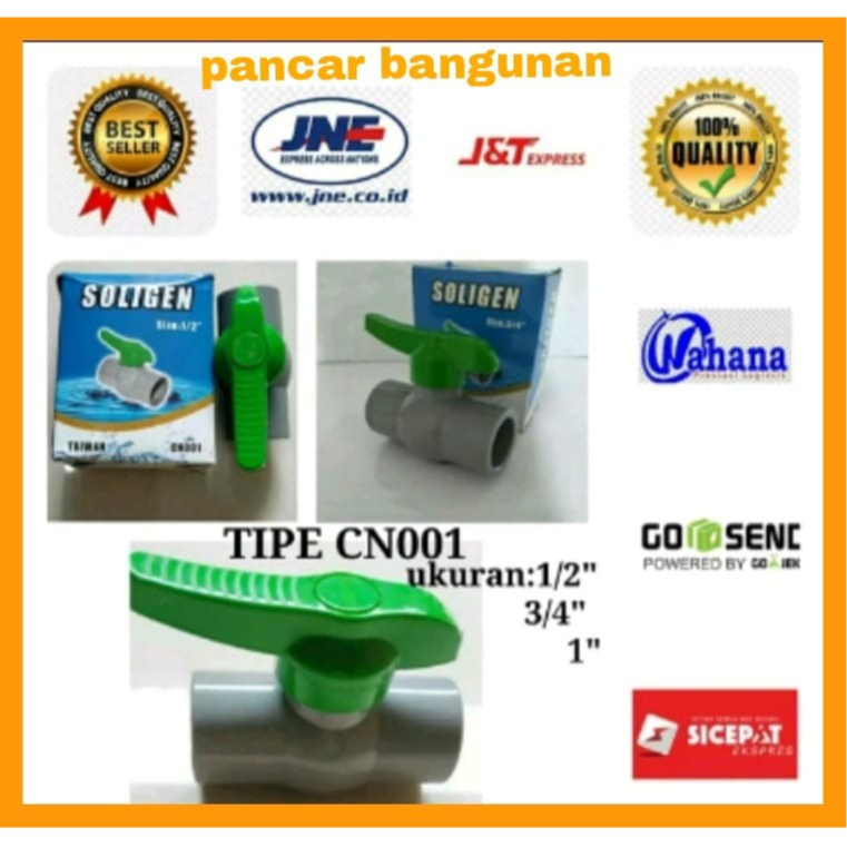 STOP KRAN 3/4 INCH PVC SOLIGEN - STOP KRAN 3/4 INCH SOLIGEN - STOP KRAN 3/4 INCH - BALL VALVE PVC