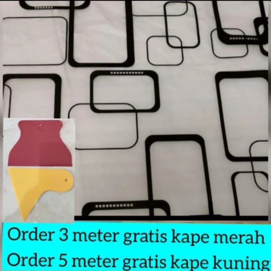 stiker kaca sandblast motif kotak bata