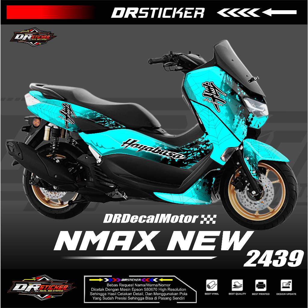 Full Body Aksesoris Motor New Nmax 155 // Stiker Decal Nmax New Connected 2020 2021 2022