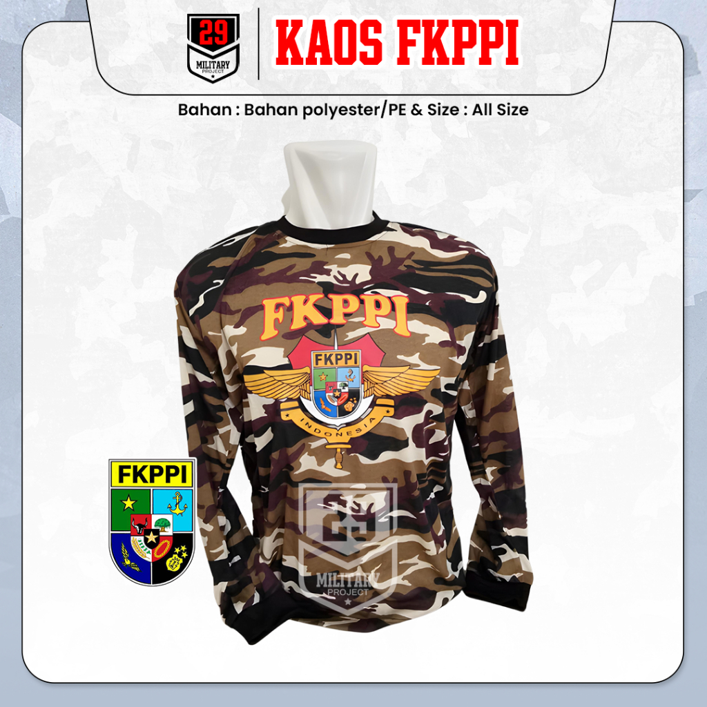 Kaos FKPPI PANJANG DEKKER  Loreng Pria Baju Doreng FKPPI Polyester PE Lengan Panjang All Size Adem H