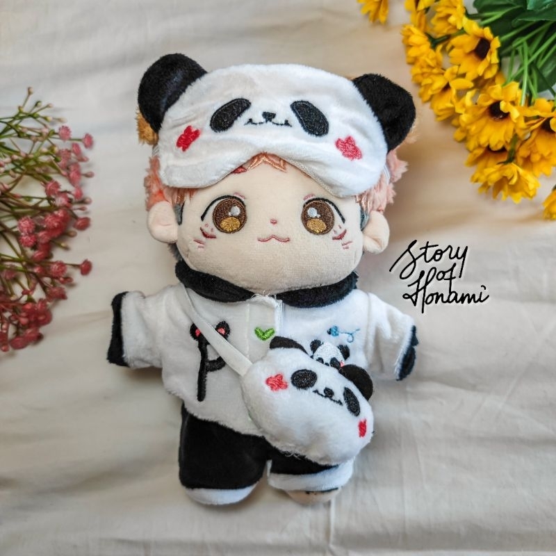TOYO SET - BAJU DOLL 20 CM SET BAJU PANDA CELANA TAS KPOP COTTON