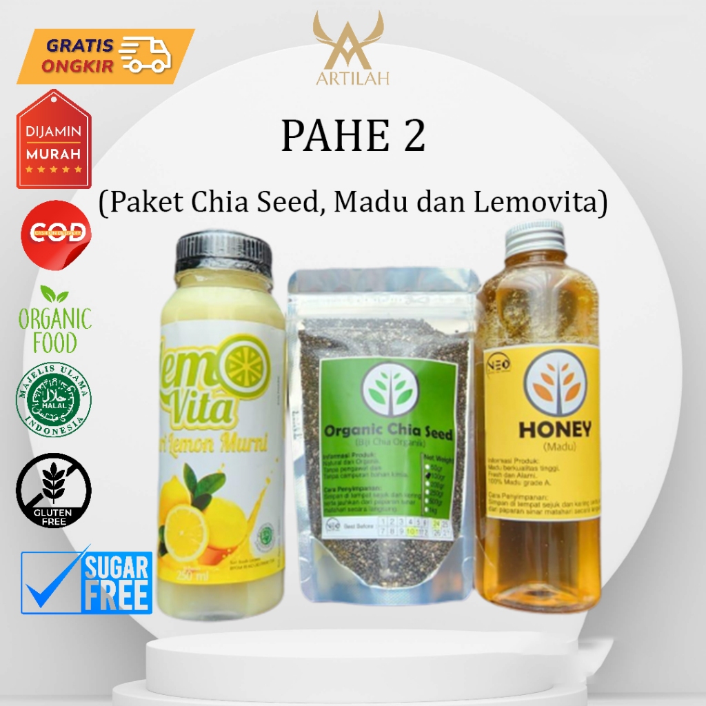 

Paket Hemat 1 Bulan ! Lemovita Sari Lemon 250ml +Organik Chia Seed 100gr+ Madu Asli 250gr (Pahe 2) minuman sehat dan enak