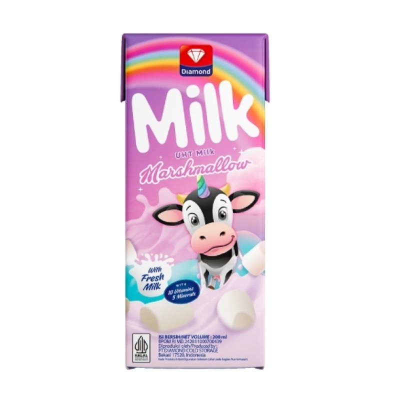 

Diamond UHT Milk Marshmellow 200 ml Susu Marshmellow