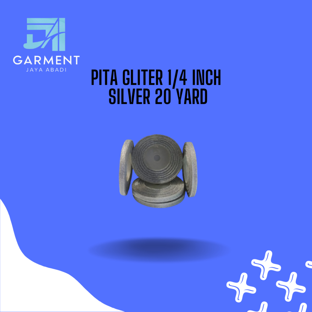 

Pita Glitter Silver 1/4 Inch 20 Yard Premium Product (Per 1 Rol)