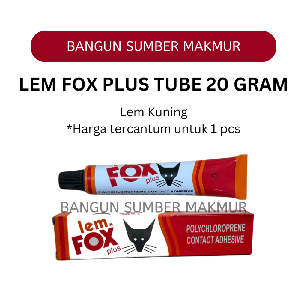 

Lem Fox Plus Tube 20 Gram/Lem Kuning/Lem Serbaguna