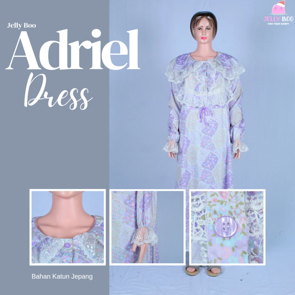 Tunic Dress Adriel / Tunic Dress /Gamis Motif Bunga / Dress Korean Style / Gamis Oversize kekinian /