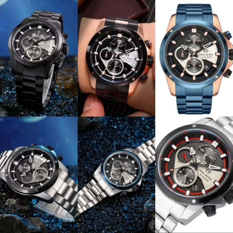 evans jayden 9589 jam tangan pria analog stainless steel original