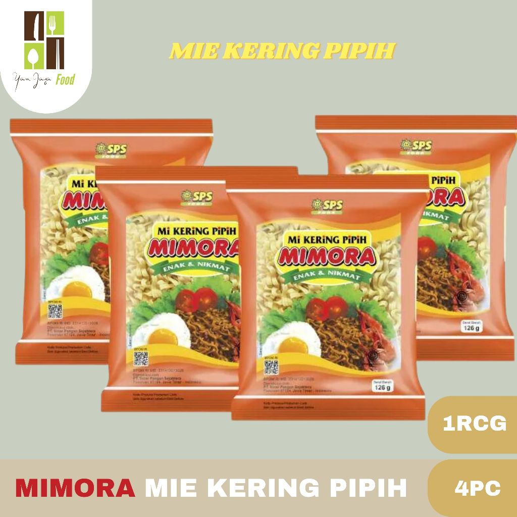 

Mimora MIe Kering Pipih / Mie Goreng Kemasan 126g 1 RENCENG/4PCS