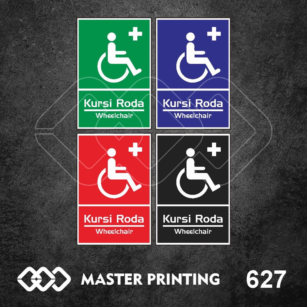 

726 - Stiker Kursi Roda (Wheelchair), Sticker Vinyl, Tahan Air, Termurah, dan Bisa Custom