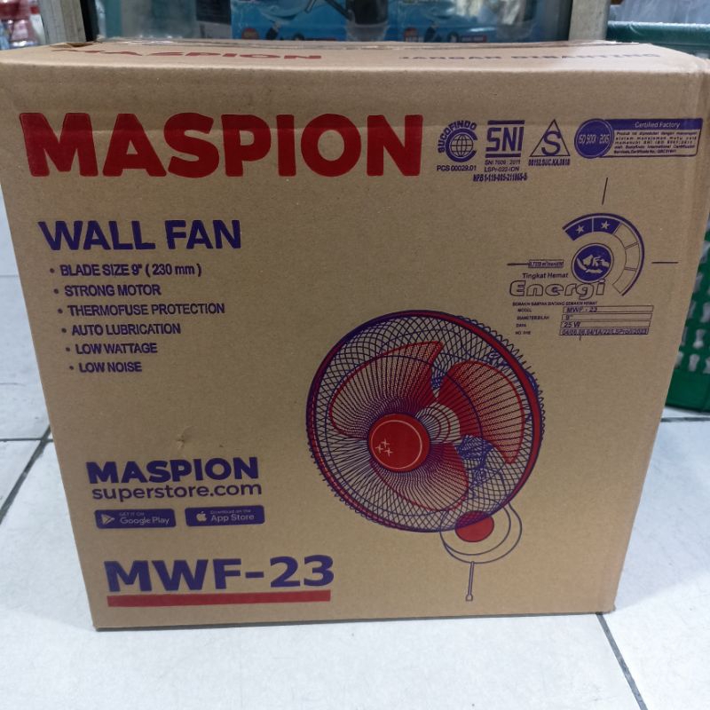 Wallfan Maspion MWF-23 Uk 9 Inch - Kipas Dinding Maspion - Kipas Tembok Maspion - Kipas Wallfan - Ki