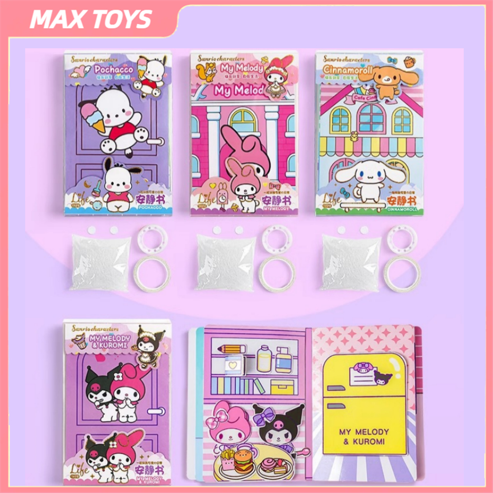 

MAX Tidak Perlu Memotong Kuromi Quiet Book Buku Sticker Lucu Jumbo Bubble 3D Sticker Busy Book Melody