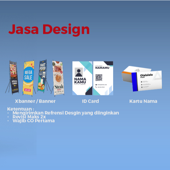 

DESIGN SPANDUK / BANNER / KARTU NAMA / XBANNER / ID CARD