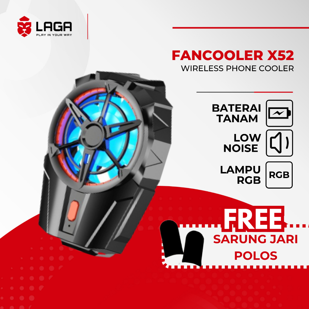 FAN COOLER X52 Funcooler Fancooler Wireless Radiator Pendingin Hp Kipas Hp Cooling Gaming Fan Cooler
