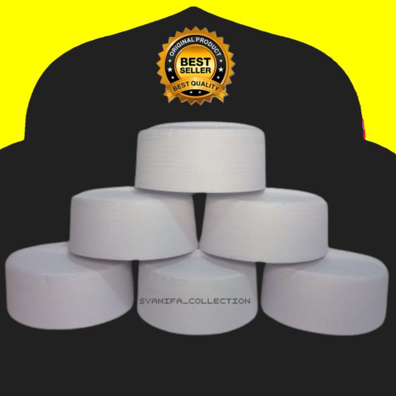 SONGKOK KALBUT PUTIH PECI KALBUT PUTIH SONGKOK HAJI