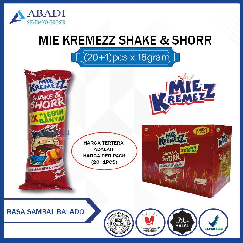 

Mie Kremezz - Mi Shorr - Mi Sor Kremes Kremez 1 Box 16gram