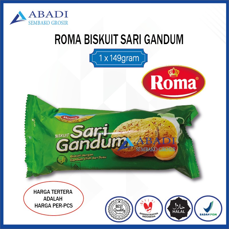 

Biscuit Roma SARI GANDUM Roll - Biskuit 149gram