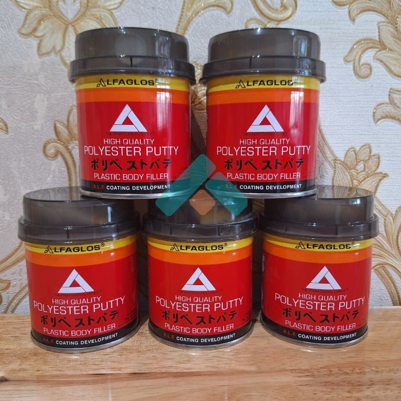 Alfaglos dempul besi 250 gr dempul plastik alfa