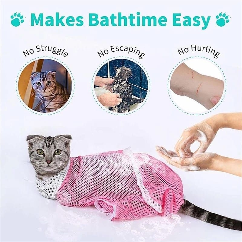 KANTONG MANDI KUCING Tas Mandi Kucing Pet Grooming Shower