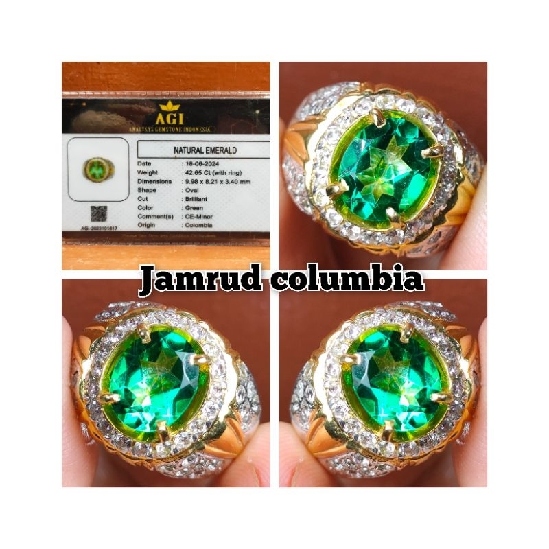 NATURAL BATU PERMATA JAMRUD COLUMBIA KRISTAL