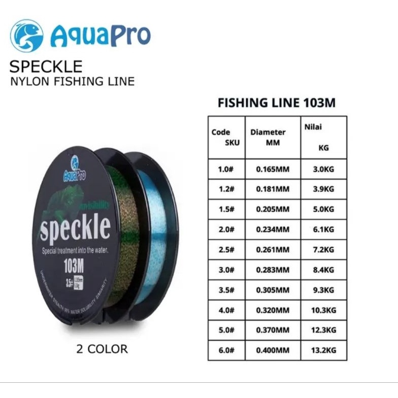 KODE C92S Senar Pancing Speckle 13m Original Aquapro