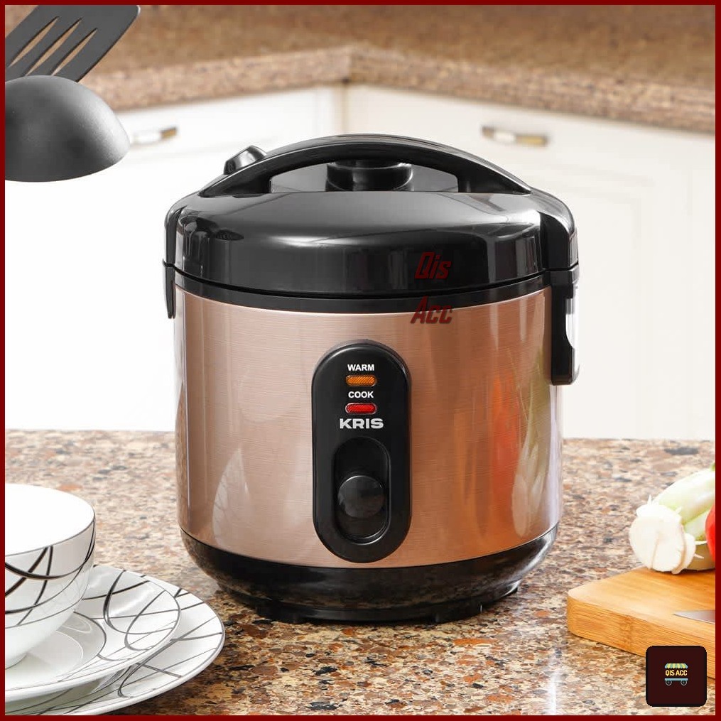 KRIS Rice Cooker Manual 1 Ltr 350 Watt Pot Stainless Steel SUS304 - Gold