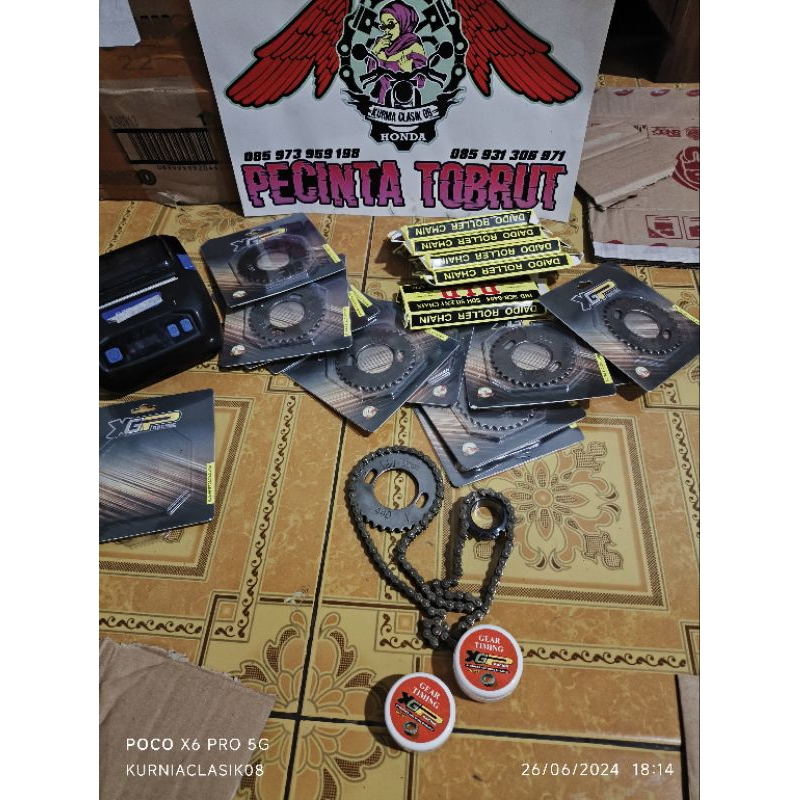 GER GIGI GIGIK TAMING ATAS XGP SERIES GL100 32T BAWAH XGP SERIES GL 100 16T SET KAMPRAT DID 98L 100L