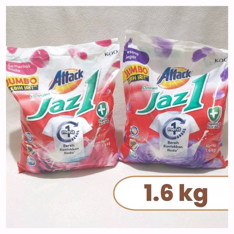 Attack Jaz1 Deterjen Bubuk + Softener Sabun Cuci Baju 1,6 KG