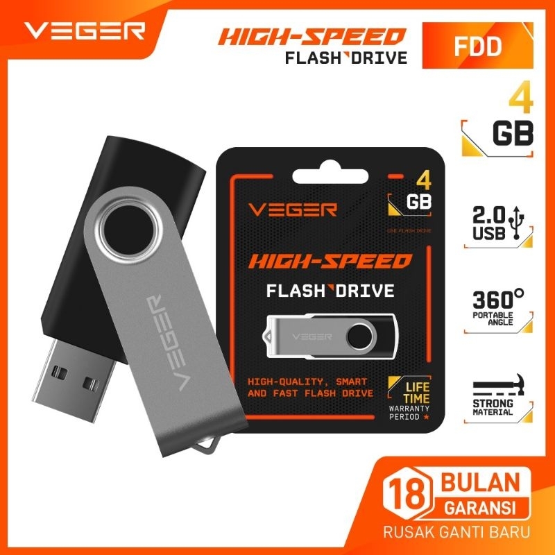 PROMO Flashdisk VEGER ULTIMATE 4GB / 8GB / 16GB  USB 2.0 Original 100% Bergaransi Resmi