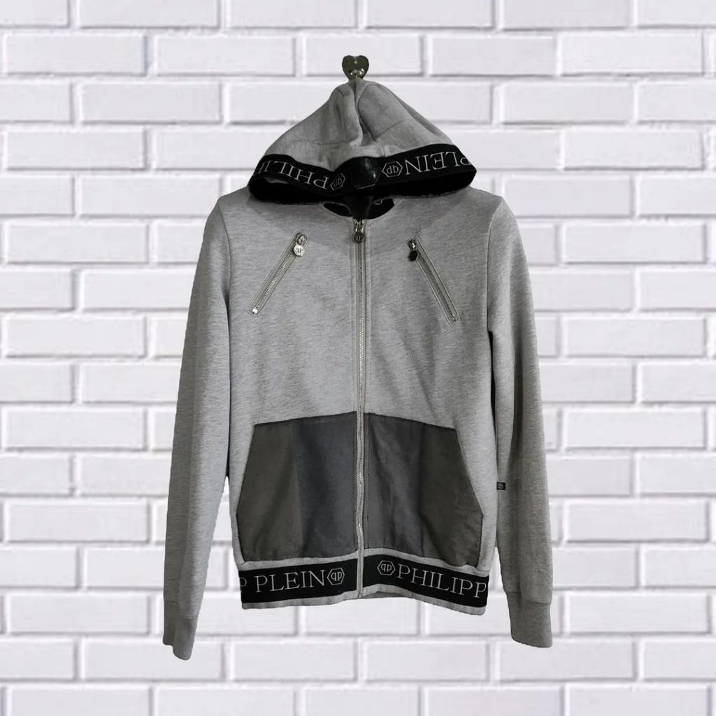 HOODIE PHILIPP PLEIN, SIZE M (SECOND BRANDED) ABU-ABU, HD0028