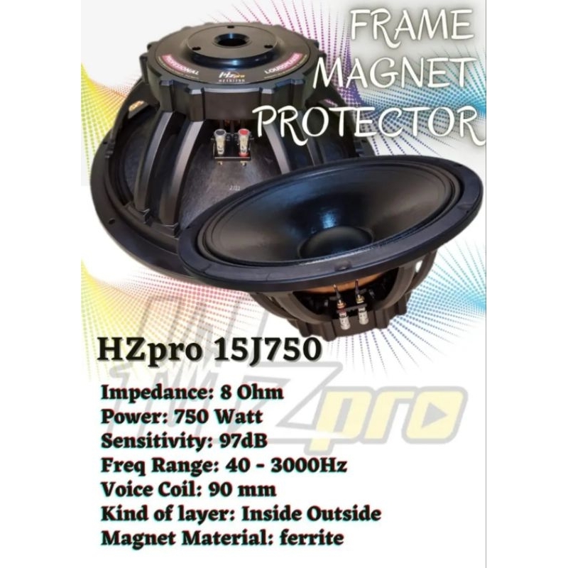 SPEAKER HZ PRO 15" HZ15J750 speaker hzpro hz 15J 750
