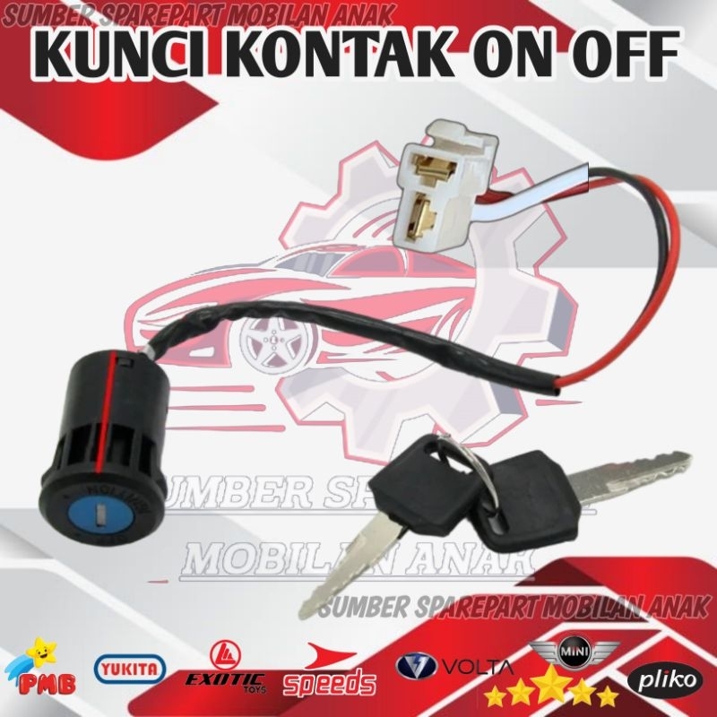 KONTAK KUNCI ON OFF KEY SWITCH MOBIL AKI ANAK PLIKO YUKITA PMB MINI SPEEDS VOLTA RASTAR