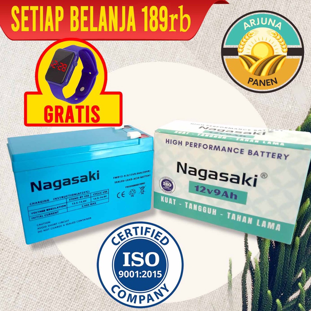 KODE V29P DIJAMIN ORI Aki Accu 12V 9Ah Nagawa Nagasaki Sprayer Elektrik Tangki Alat Semprot  15 x 64