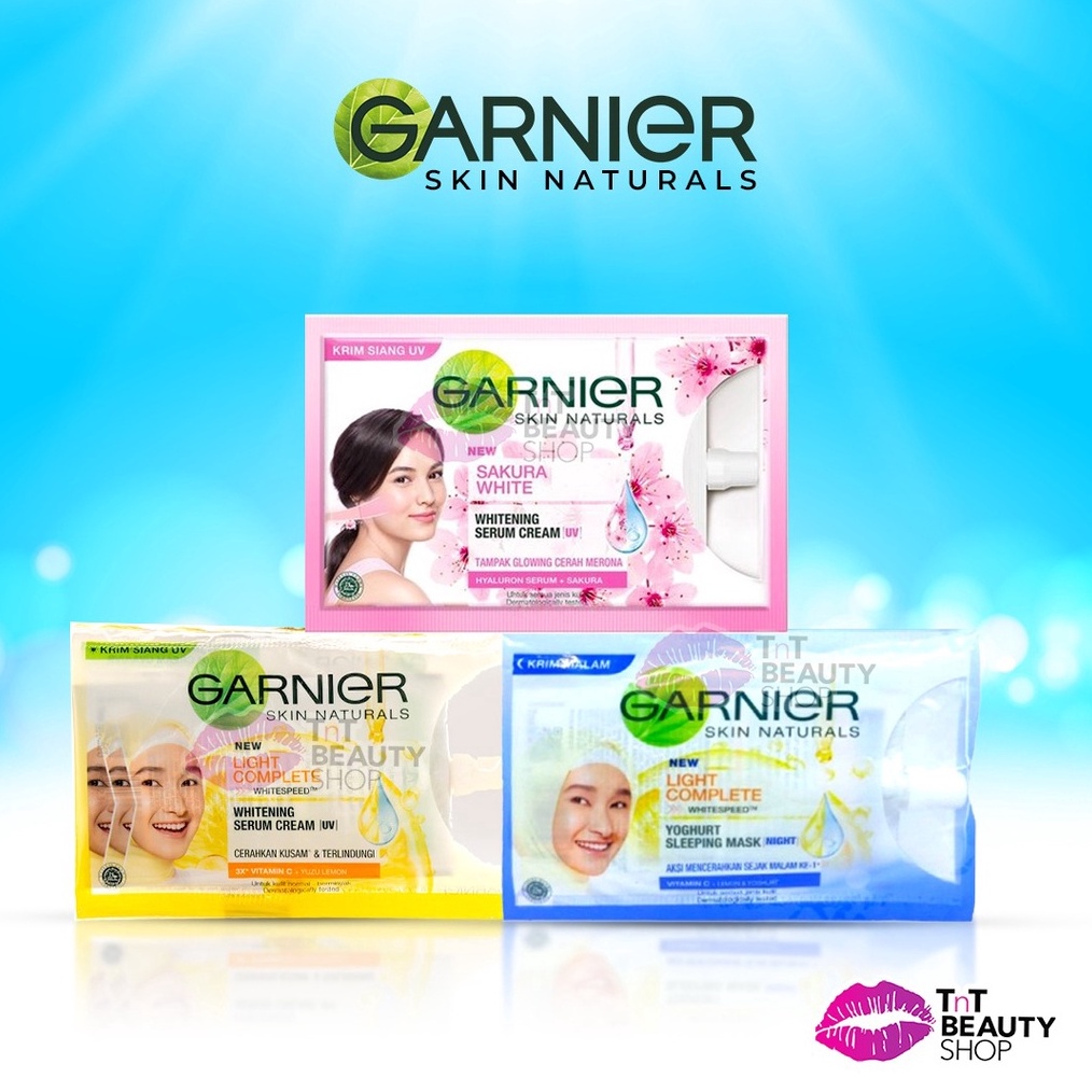 MURAH GARNIER Light Complete Whitening Serum Cream  Yoghurt Sleeping Mask Night  Sakura White Whiten