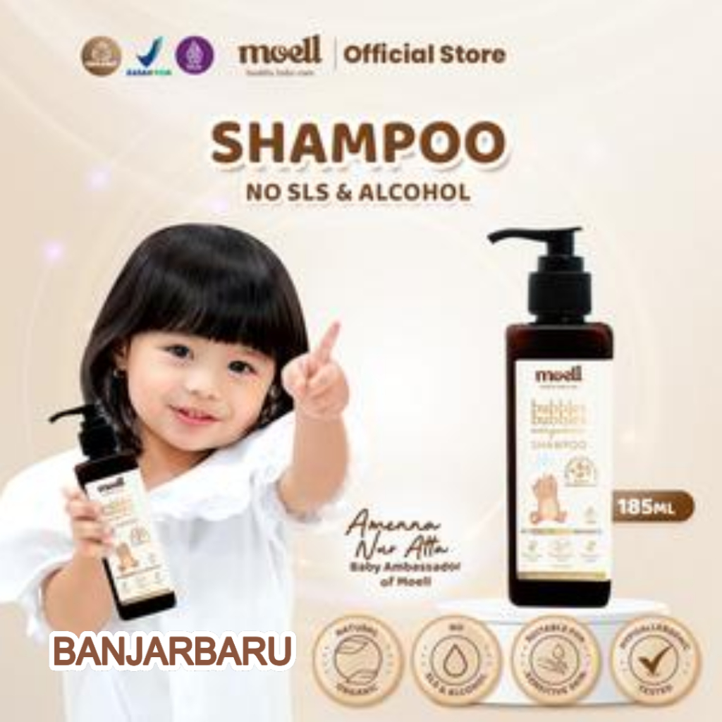 Moell Shampoo Bayi - Natural Organic - Shampoo Baby - SLS Free - Banjarbaru Banjarmasin