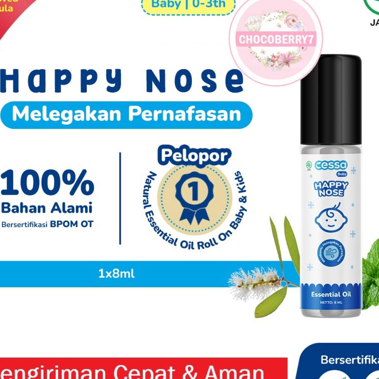 

HJ6 Cessa Cough n Flu Baby Kids Cessa HAPPY NOSE BPOM OT Obat Batuk Pilek Bayi Essential Oil Cough and Flu