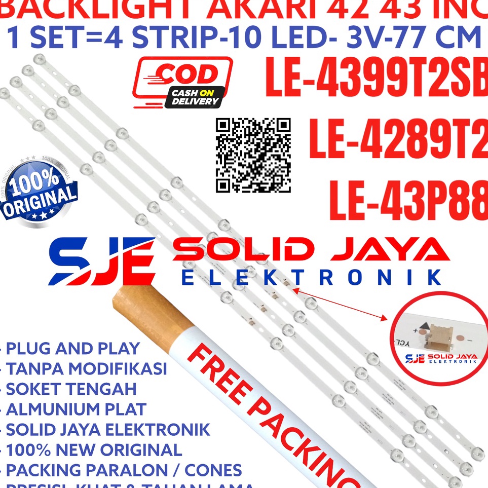 KODE E93Z BACKLIGHT TV AKARI 42 43 INC LE 4399T2SB 4289T2 43P88 LE4399T2SB LE4289T2 LE43P88 LAMPU BL