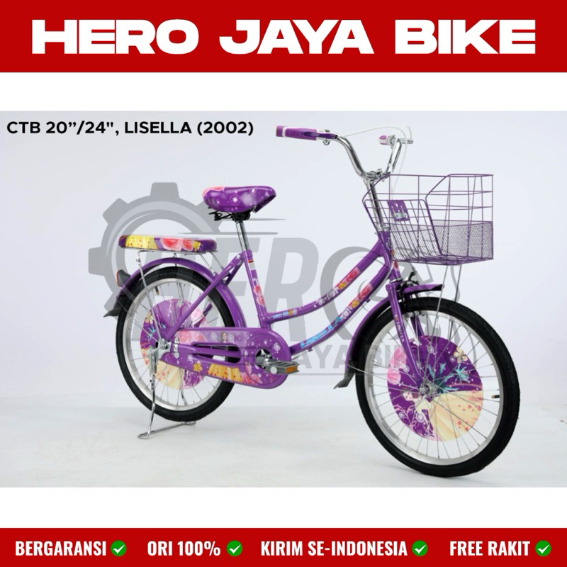 Sepeda Keranjang Anak Perempuan LISELLA 2002 Ukuran 20 & 24Inch Remaja Dewasa Keranjang Anak