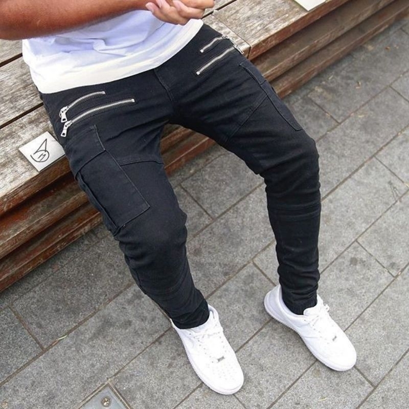 Celana Cargo Zipper Pants | Celana Jogger panjang pria wanita | Celana Cargo panjang