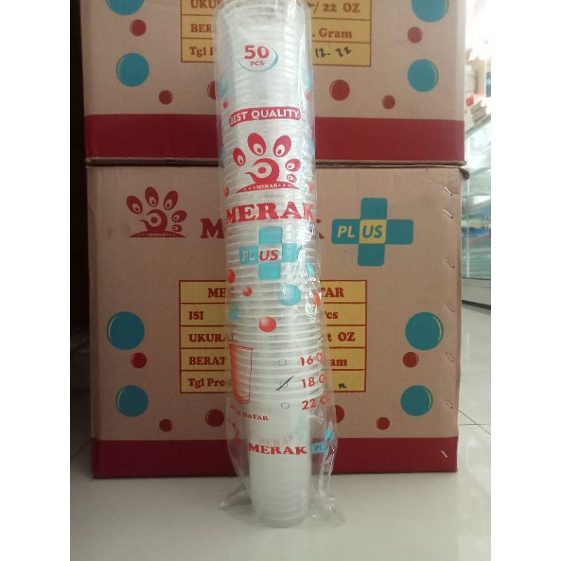 1 dus gelas cup 18oz