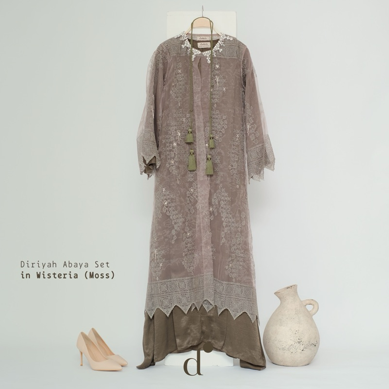 D.noktah Official - Diriyah: Abaya Set - Wisteria (Moss)